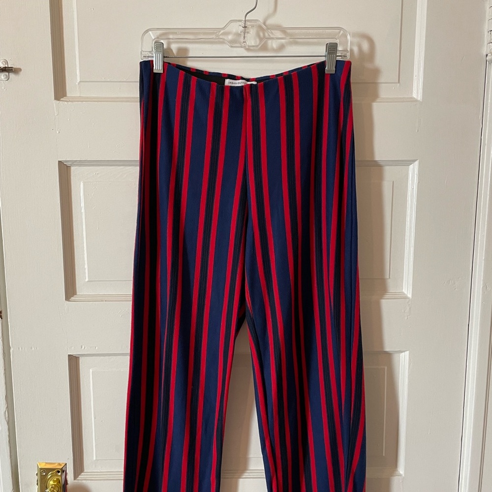 Urban Outfitters cropped red/blue stripe pants